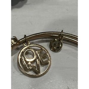 Gold tone love charm bangle‎ bracelet